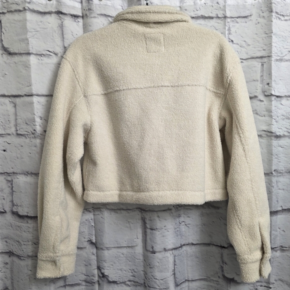 Abercrombie & Fitch Cream Sherpa Teddy Jacket Size Small - Picture 11 of 16